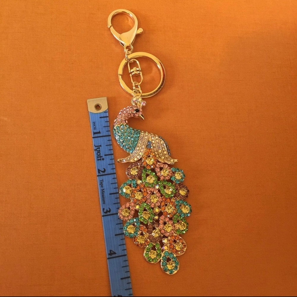 ❤️❤️❤️NEW multi-color large peacock purse charm❤️❤️❤️ - Picture 4 of 9